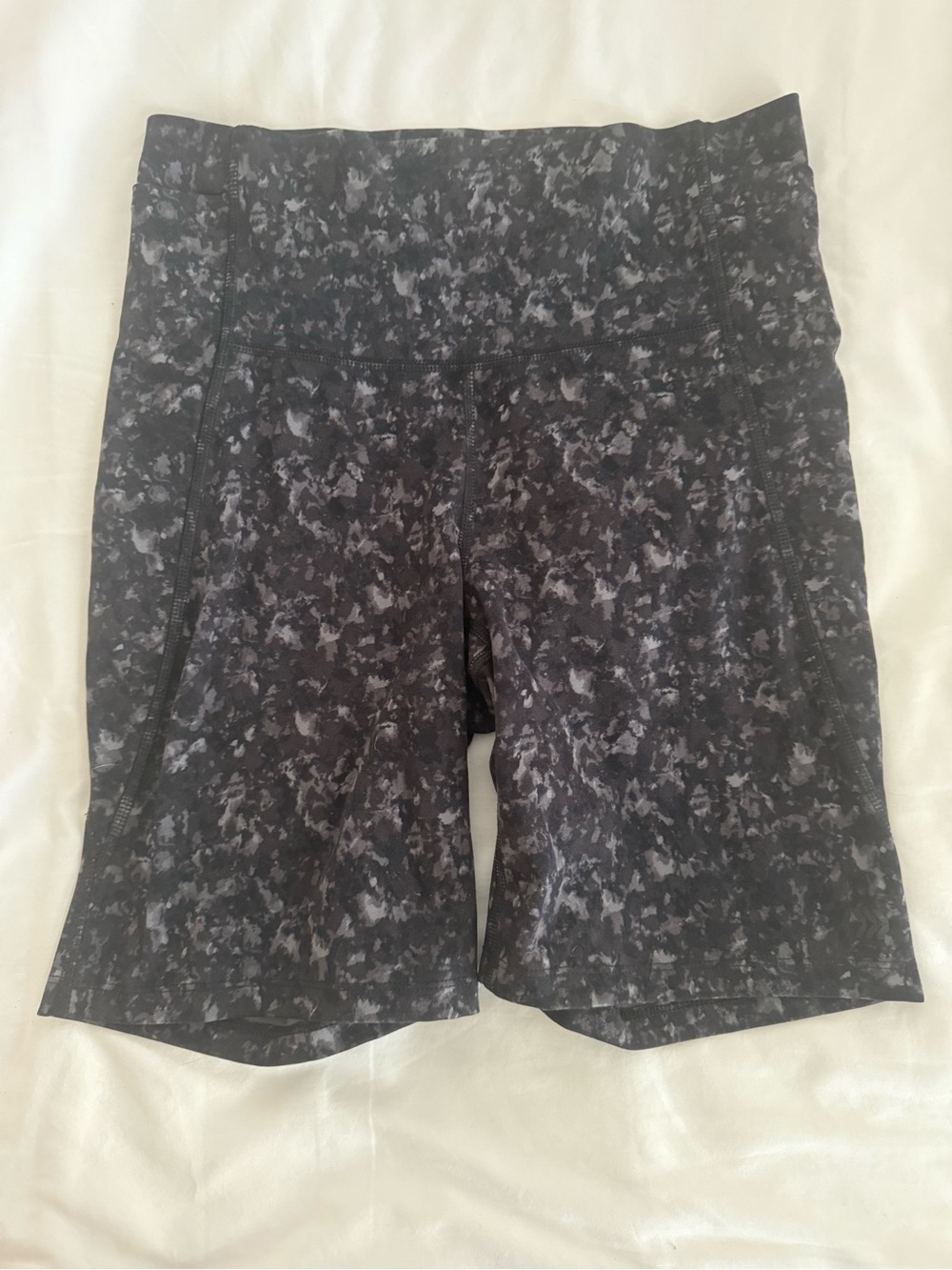 all in motion Black Marble-Print Bike Shorts